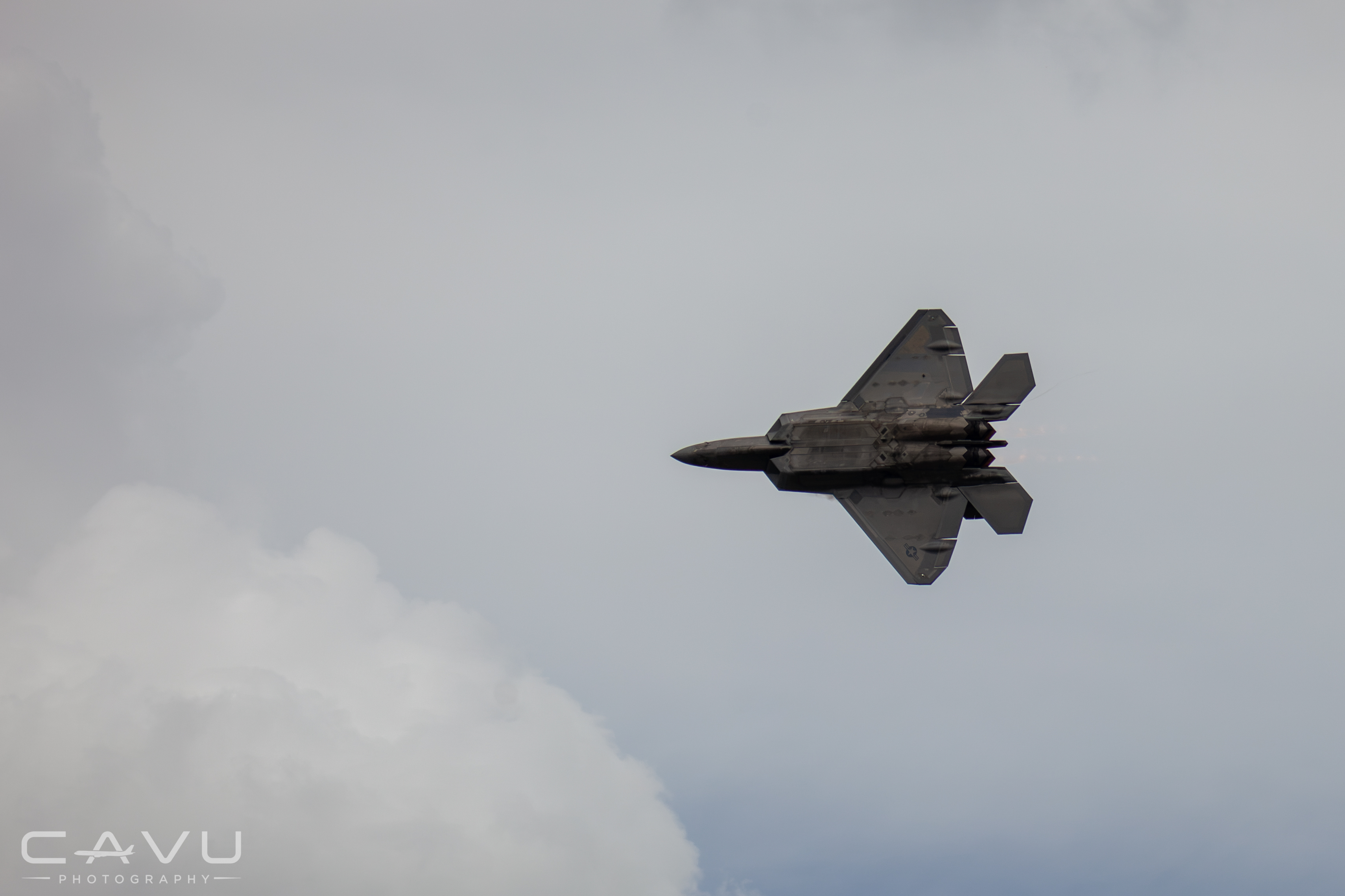 F-22 Going into the Clouds